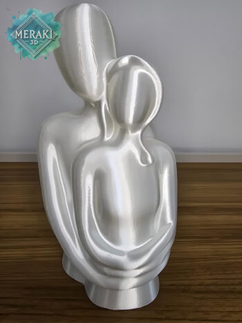 Escultura Casal – Corpo Real e Corpo Idealizado - Branco Perolado