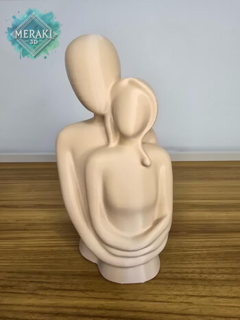 Escultura Casal – Corpo Real e Corpo Idealizado – Bege Claro